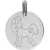 Médaille cheval personnalisable (or blanc 375°) - Lucas Lucor