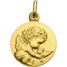 Médaille Ange à la colombe personnalisable (or jaune 750°)  par Maison Augis