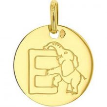 Médaille E comme éléphant personnalisable (or jaune 750°)  par Maison Augis