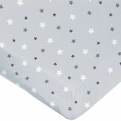 Drap housse étoile gris (70 x 140 cm)