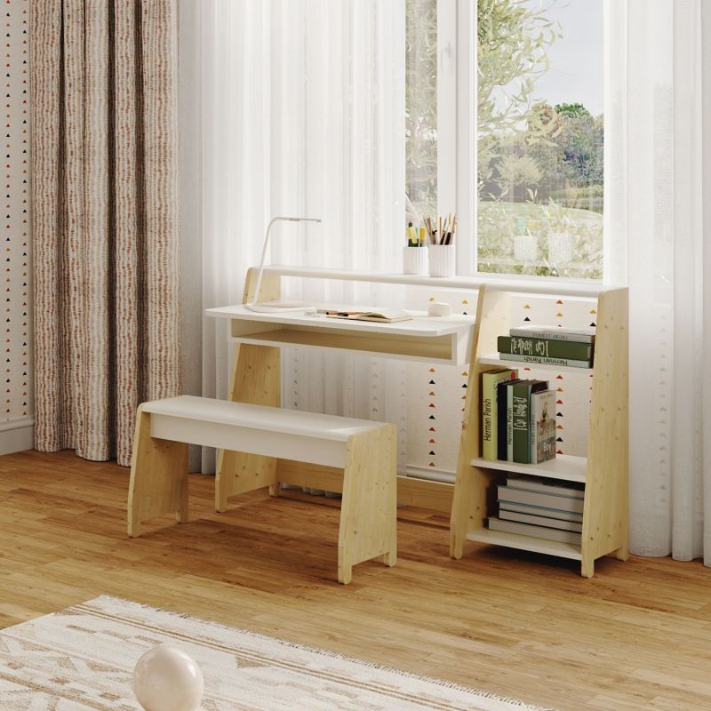 Petit bureau évolutif Asymetry avec colonne étagère (coloris au choix) Mathy by bols Ambiance 2