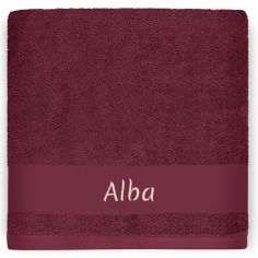 Serviette de bain souris framboise personnalisable (70 x 140 cm)