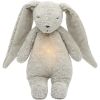 Peluche veilleuse lapin nature bio avec sons & lumières gris - Moonie