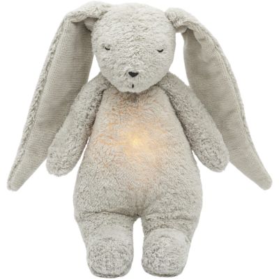 Peluche veilleuse lapin nature bio avec sons & lumières gris  par Moonie