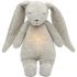 Peluche veilleuse lapin nature bio avec sons & lumières gris - Moonie Peluche veilleuse lapin nature bio avec sons & lumières gris - Moonie