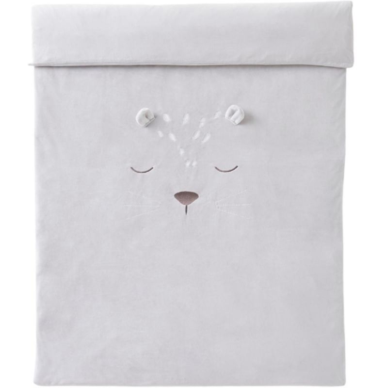 Parure de lit en veloudoux grise Babou & Kendi (100 x 140 cm) Noukie's
