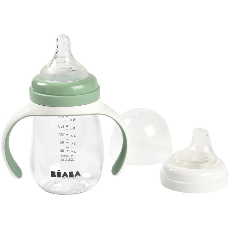 Biberon d'apprentissage 2 en 1 vert sauge (210 ml) Béaba Produit 1