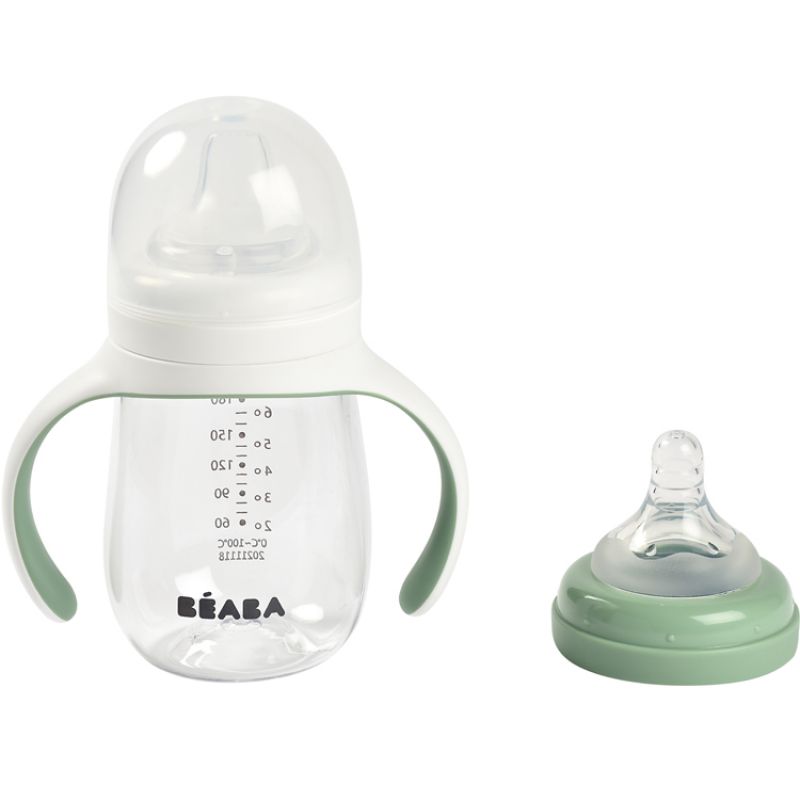 Biberon d'apprentissage 2 en 1 vert sauge (210 ml) Béaba Produit 4