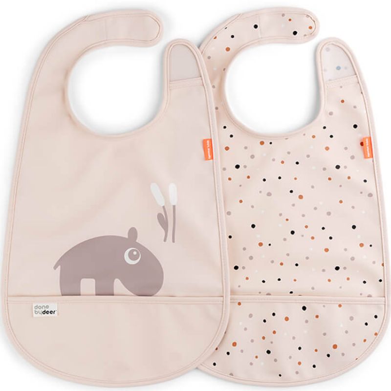 Lot de 2 bavoirs imperméables à velcro Ozzo Rose Done by Deer