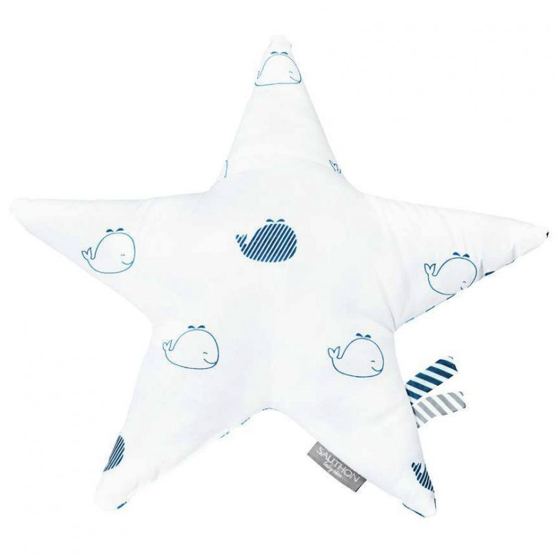 Coussin étoile Blue baleine (30 cm) Sauthon