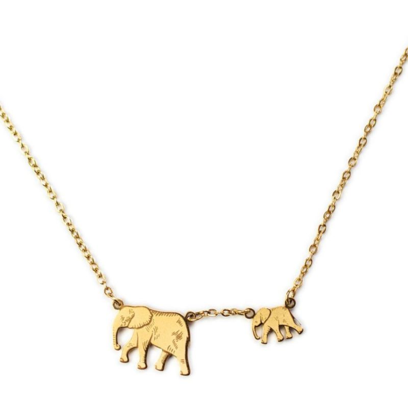 Collier Éléphant (Plaqué or 18 carats) Mava Produit 1