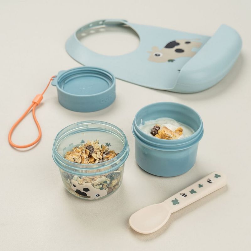 Boîte à goûter double petit Tiny farm Bleu Done by Deer Ambiance 2