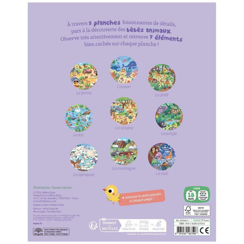 Livre Cherche et trouve des touts-petits Les bébés animaux Auzou Editions Produit 4