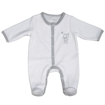 Pyjama Chaud Blanc Nounours Celeste Naissance Sauthon