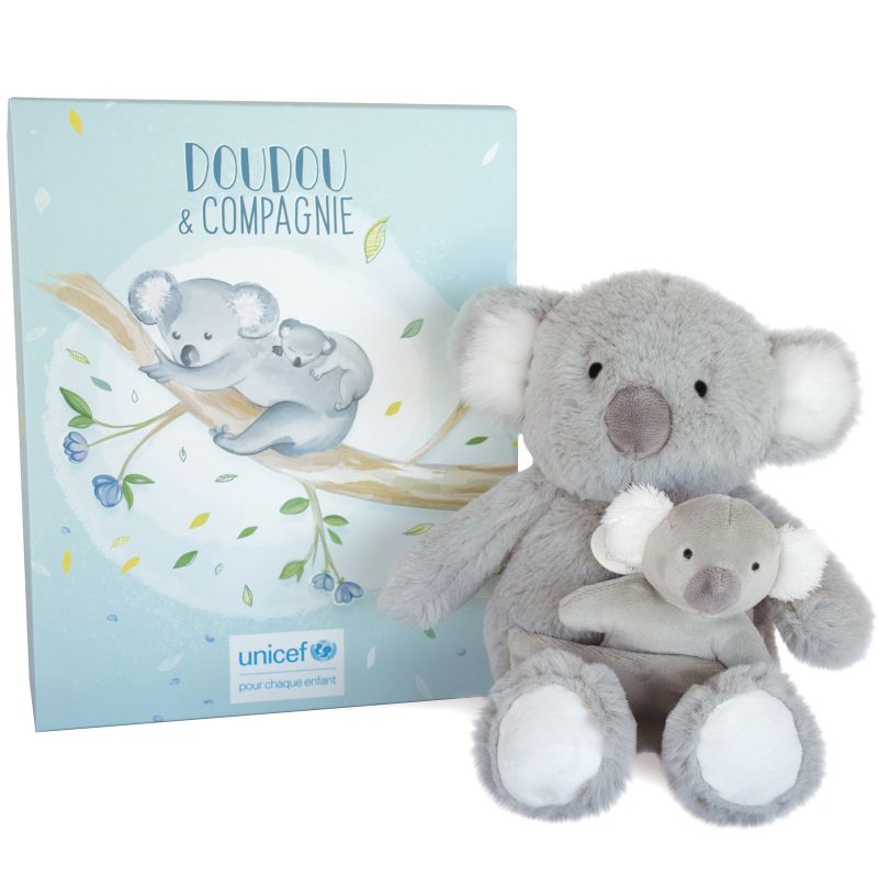 Coffret peluche koala Bébé & moi UNICEF (25 cm) Doudou et Compagnie