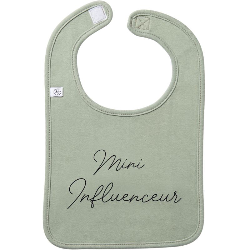 Bavoir Mini Influenceur vert de gris BB & Co