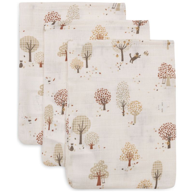 Lot de 3 gants de toilette en gaze de coton Tiny Park Jollein Produit 1