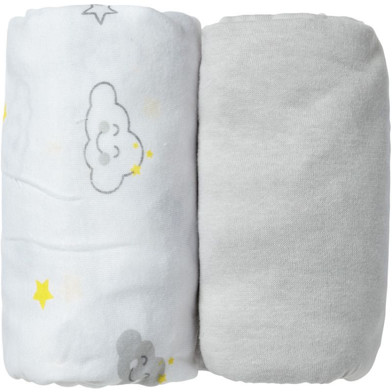 Lot de 2 draps housse Nuage gris (60 x 120 cm) Babycalin