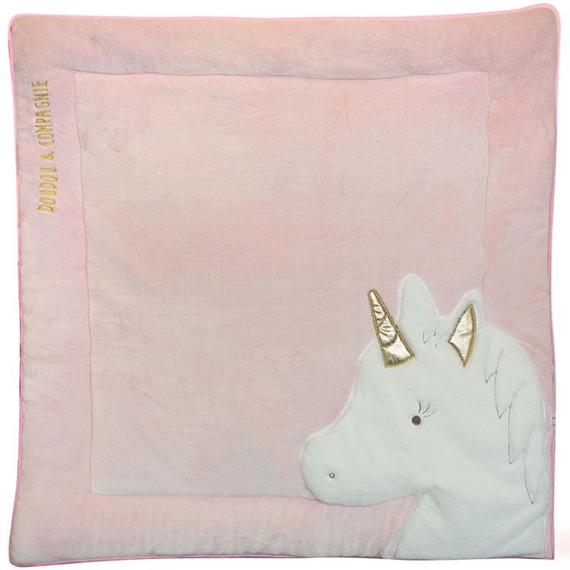Tapis de jeu Tapidou Ma jolie licorne rose (100 x 100 cm) Doudou et Compagnie