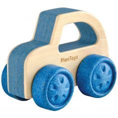 Ma première voiture en bois d'hévéa bleue - Plan Toys