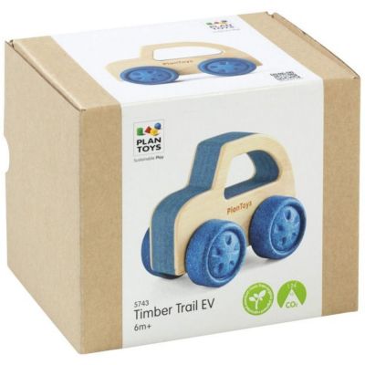 Ma première voiture en bois d'hévéa bleue