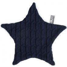 Doudou plat étoile Cable Uni bleu marine (30 cm)  par Baby's Only