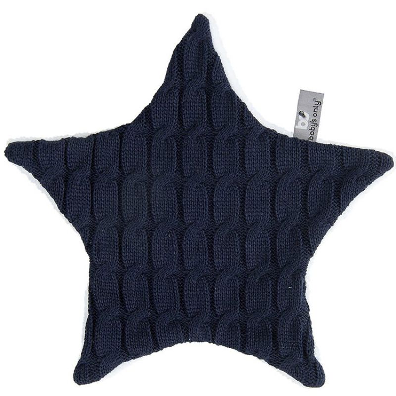 Doudou plat étoile Cable Uni bleu marine (30 cm) Baby's Only