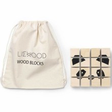 Puzzle cube en bois Lettres, formes et animaux (16 pièces)  par Liewood