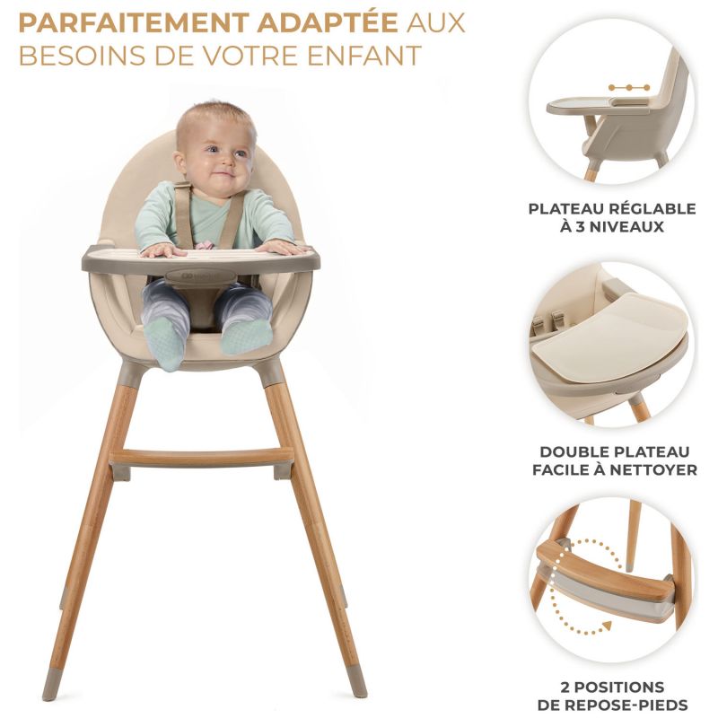 Chaise haute 2 en 1 Fini 2 Beige Kinderkraft Ambiance 3