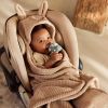 Couverture nomade Bunny Cloudy Rib Milky Coffee Jollein Ambiance 2