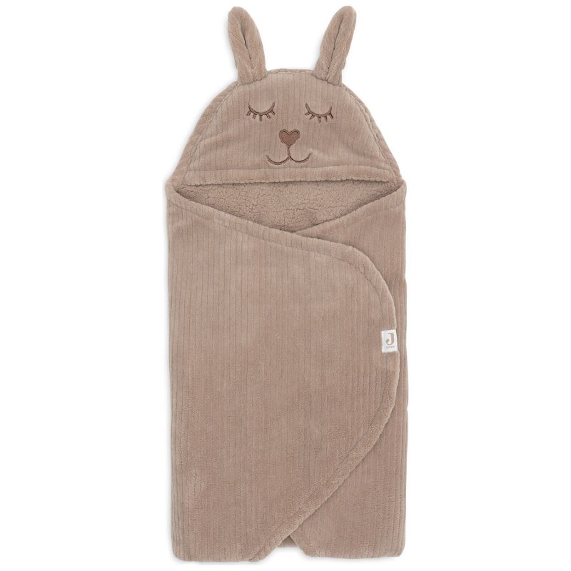 Couverture nomade Bunny Cloudy Rib Milky Coffee Jollein Produit 1