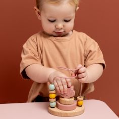 Boulier en bois avec tour à empiler Mrs. Cat