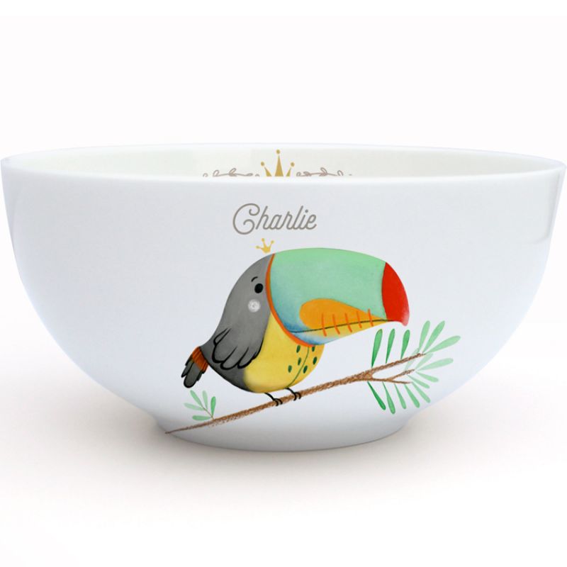 Bol en porcelaine Toucan (personnalisable) Gaëlle Duval
