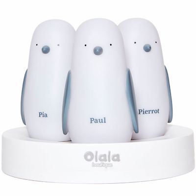 Lot de 3 veilleuses nomades pingouin Paul, Pia et Pierrot - Reconditionné Olala Boutique