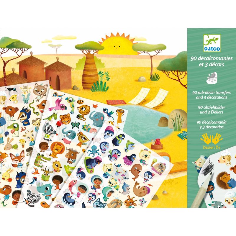 Décalcomanies Savane, désert et pôle nord Djeco