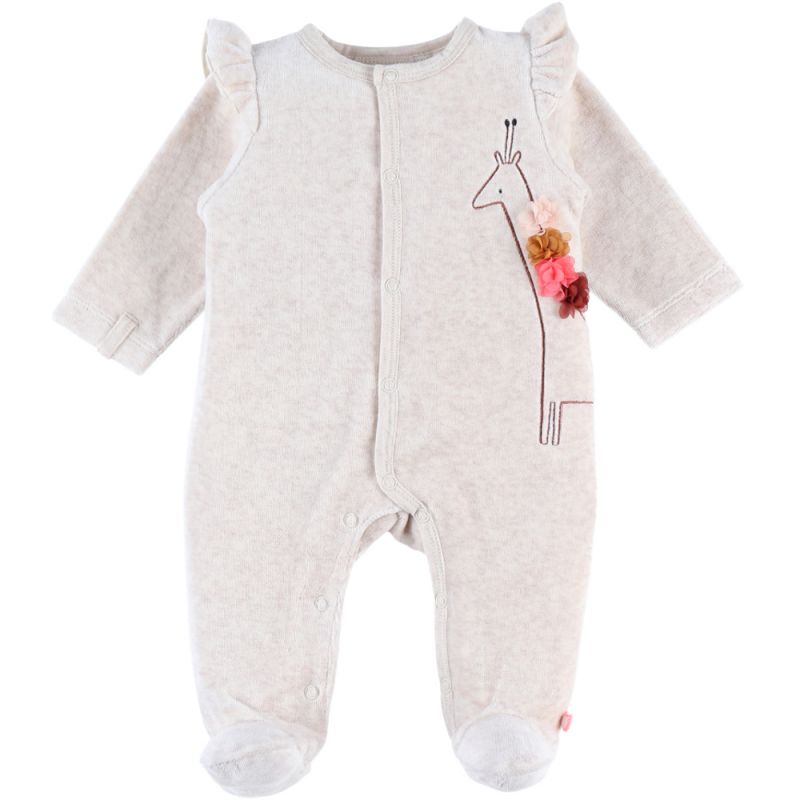 Pyjama chaud en velours Girafe beige (12 mois) Noukie's