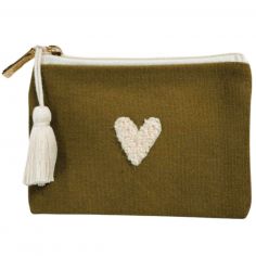 Porte-monnaie Love olive - Zakuw