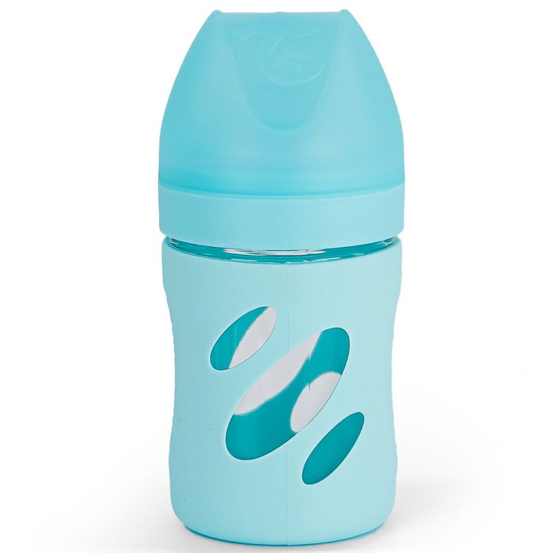 Biberon anti-colique en verre bleu pastel (180 ml) Twistshake