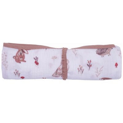 Lange en double gaze de coton gaufré clairière et Mocha BB & Co