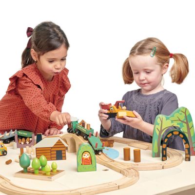 100 pièces ensemble de train en bois jouet d'apprentissage