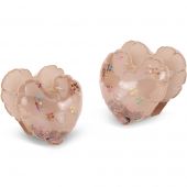 Brassards coeur blush transparent et paillettes