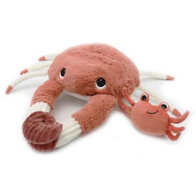LES DEGLINGOS - Peluche Cassecou le crabe et son bébé terracotta (39 cm)