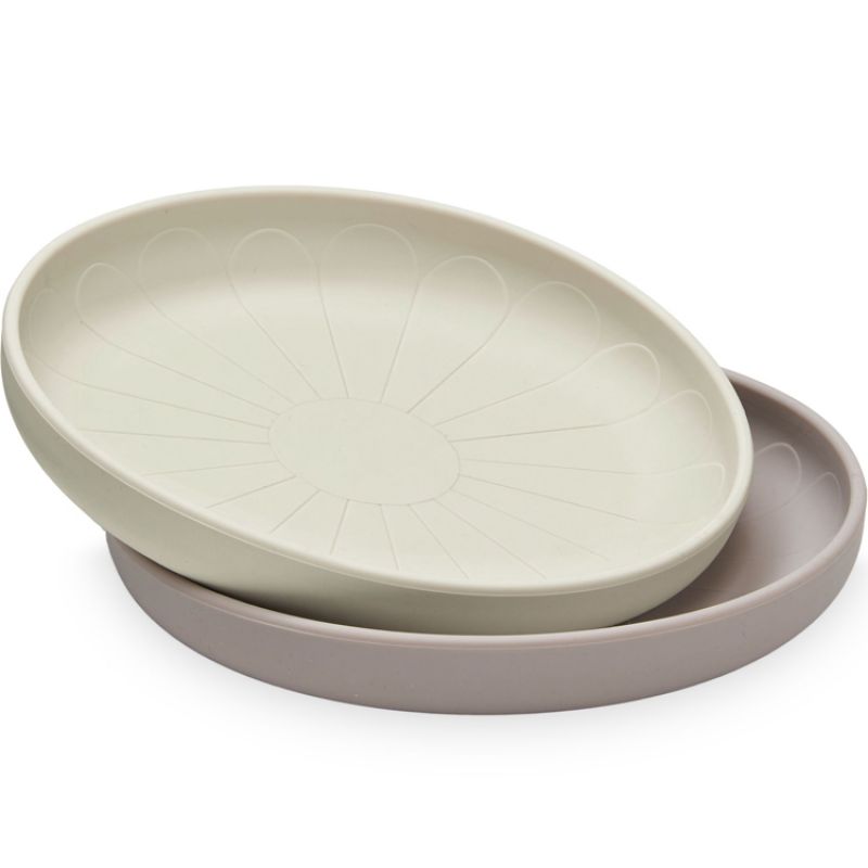 Lot de 2 assiettes en silicone fleur Earth Mix Cam Cam Copenhagen