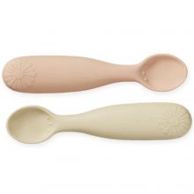 Lot de 2 cuillères Flower en silicone mélange de Corail  par Cam Cam Copenhagen