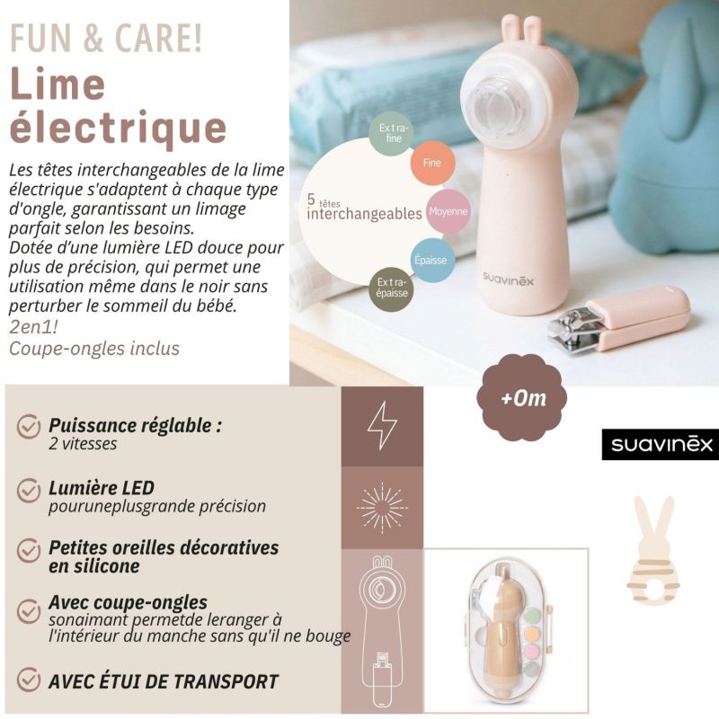 Set lime électrique et coupe-ongles (5 têtes interchangeables et boîte de transport) Suavinex Produit 9