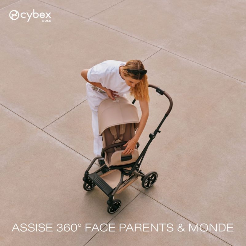 Poussette Compacte et Rotative Eezy S Twist+2 Châssis Taupe et Siège Stormy Blue Cybex Ambiance 4