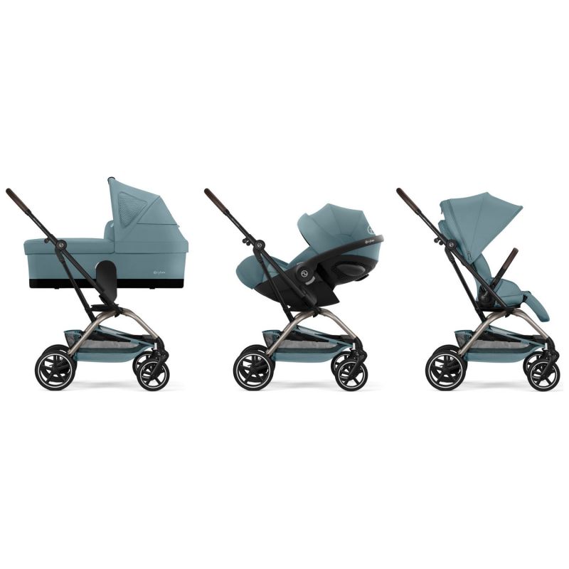 Poussette Compacte et Rotative Eezy S Twist+2 Châssis Taupe et Siège Stormy Blue Cybex Produit 7