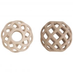 Lot de 2 balles de préhension Clay-Warm Linen - Baby's Only