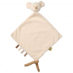 Maxi doudou attache sucette Teddy Souris Ecru - Nattou