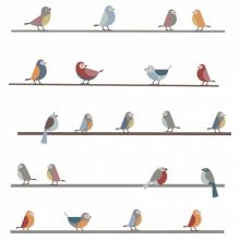 Stickers Petits oiseaux sur un fil  par AFKliving